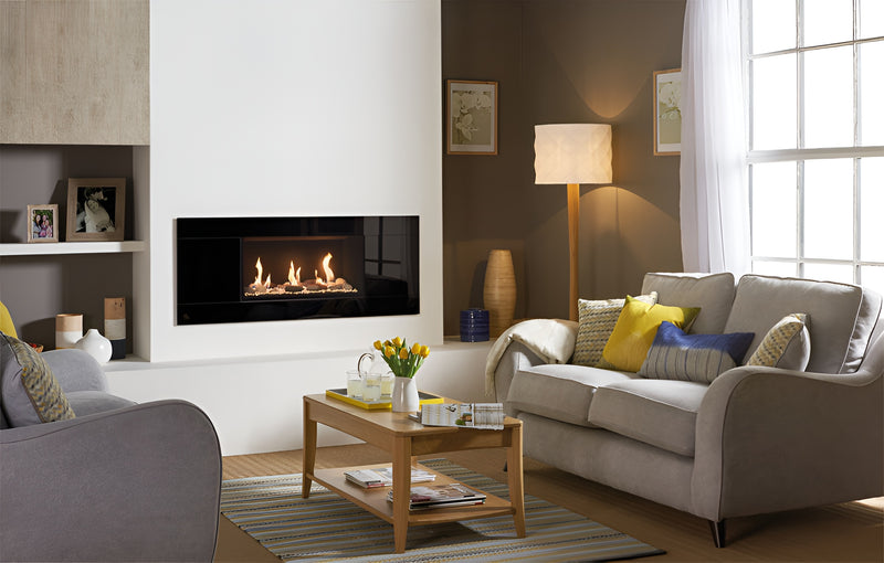 Load image into Gallery viewer, Gazco Studio 1 Glass Conventional & Balanced Flue - Glass Frame - Black