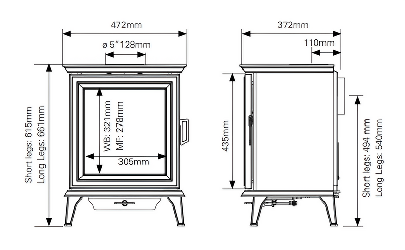 Load image into Gallery viewer, Stovax Sheraton 5 Wood Stove - Black