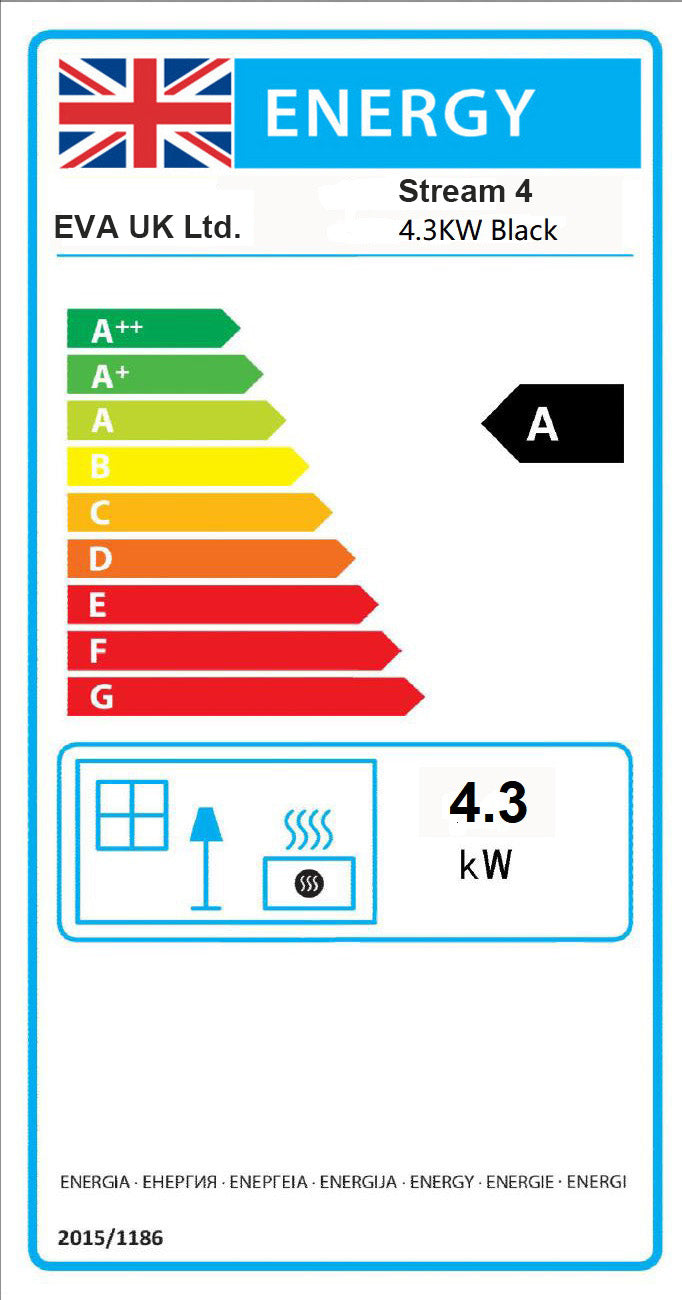 Load image into Gallery viewer, EVA UK Stream 4 Wood Stove - Black
