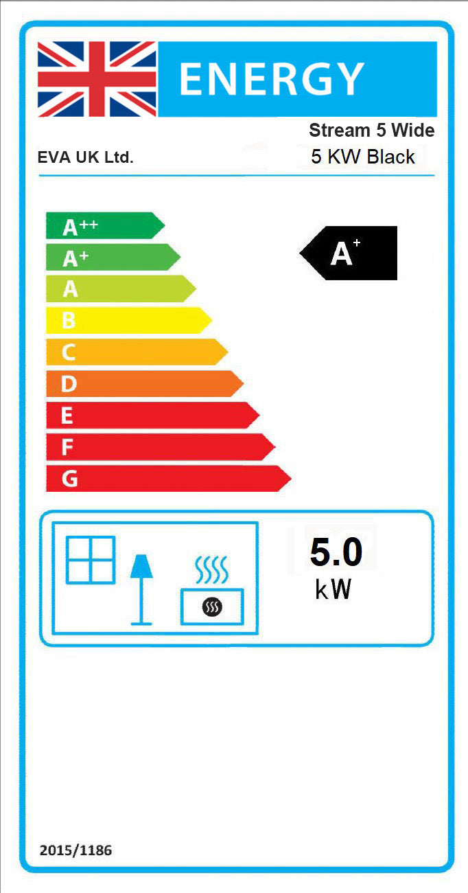 Load image into Gallery viewer, EVA UK Stream 5 Grande Multifuel Stove - Black