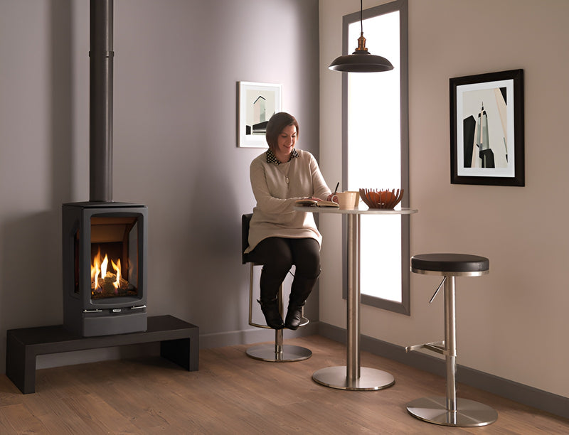 Load image into Gallery viewer, Gazco Vogue Midi T Gas Stove - Black
