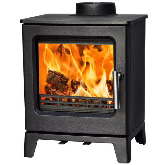 EVA UK Stream 4 Wood Stove - Black