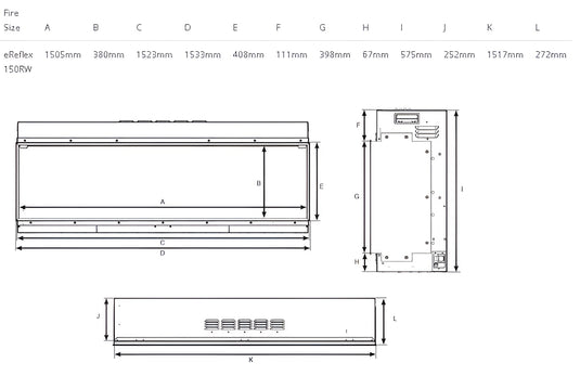 Gazco eReflex 150RW Electric Fire