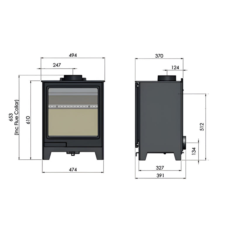 Load image into Gallery viewer, Herald Allure 5 Wood Stove - Black