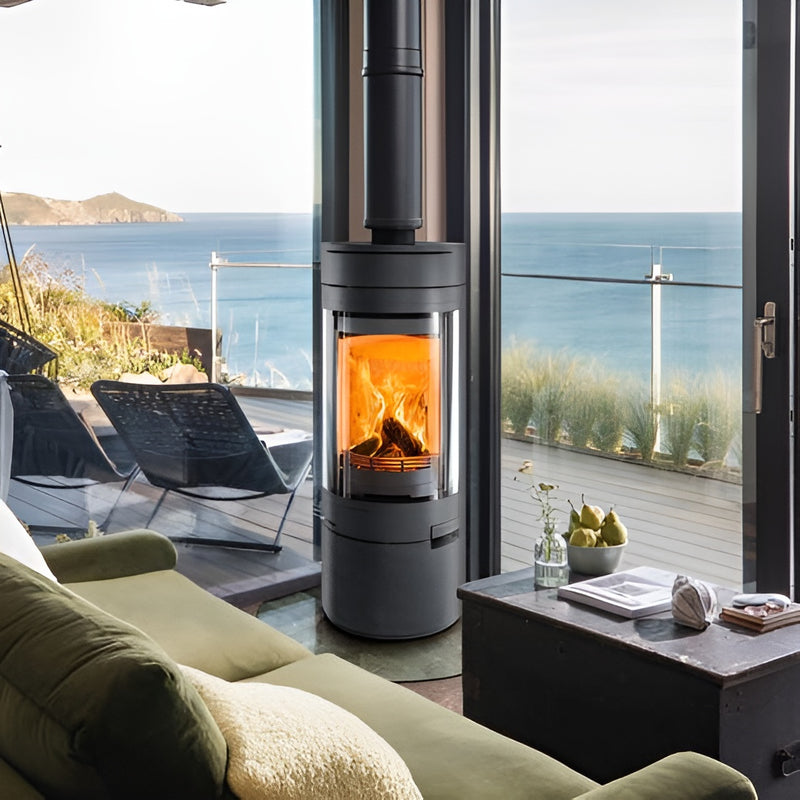 Load image into Gallery viewer, Hunter Halo Radial Wood Stove - Black