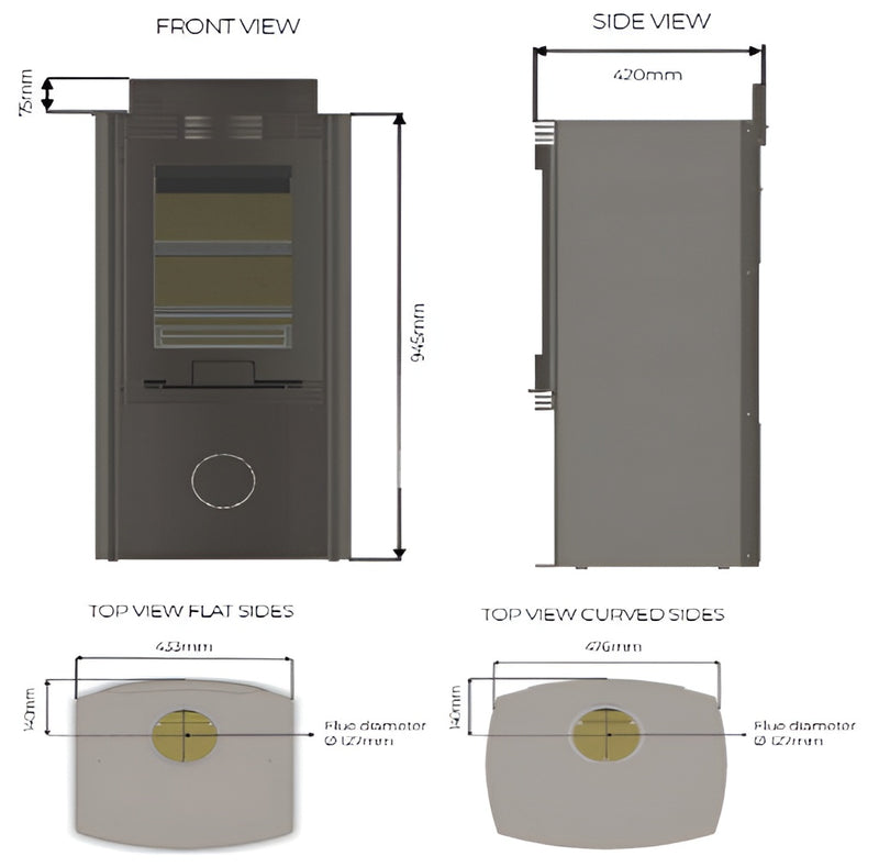 Load image into Gallery viewer, Di Lusso R4 Euro Wood Stove - Black