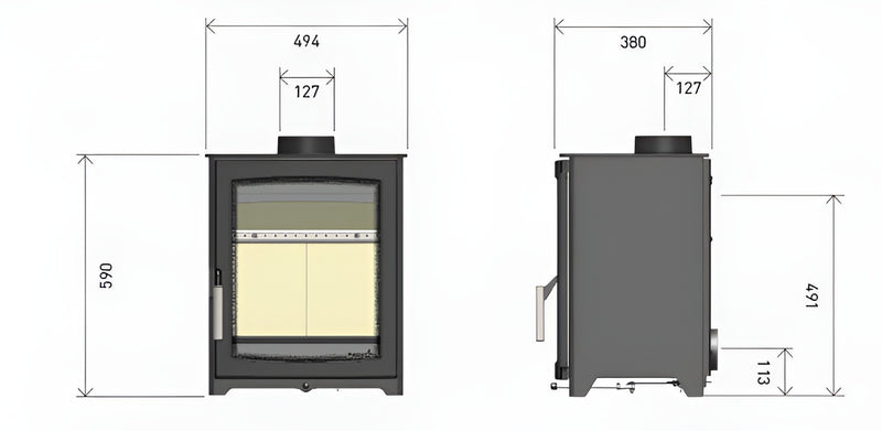 Load image into Gallery viewer, Parkray Aspect 5 Wood Stove - Black
