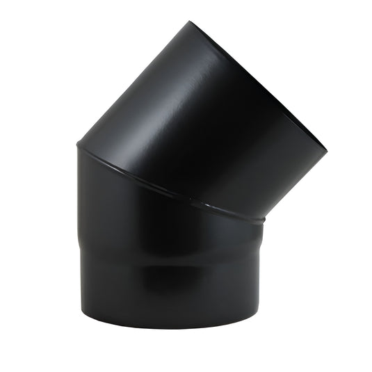 Evaflue Stove Pipe - 45° Elbow - Black Vitreous Enamel