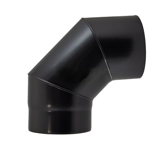 Evaflue Stove Pipe - 90° Elbow - Black Vitreous Enamel