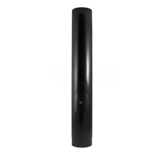 Evaflue Stove Pipe - 1000mm Length With Door - Black Vitreous Enamel