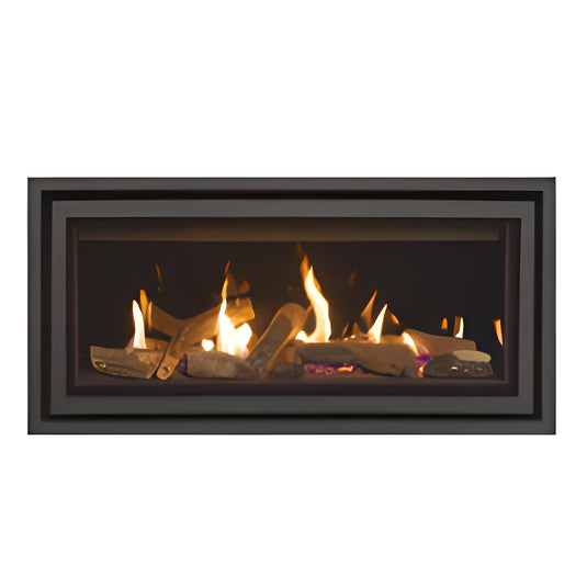 Gazco Studio 1 Glass Conventional Flue - Edge+ Frame - Black