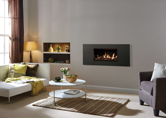 Gazco Studio 1 Glass Conventional & Balanced Flue - Steel 2 Frame - Graphite