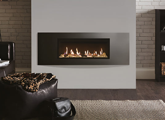 Gazco Studio 1 Glass Conventional & Balanced Flue - Verve Frame - Graphite