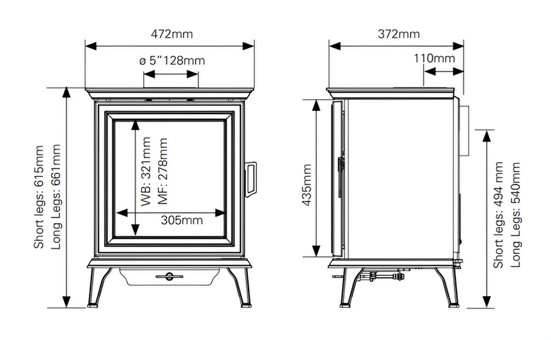 Load image into Gallery viewer, Stovax Sheraton 5 Wood Stove - Black
