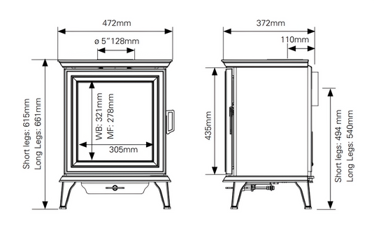 Stovax Sheraton 5 Wood Stove - Black