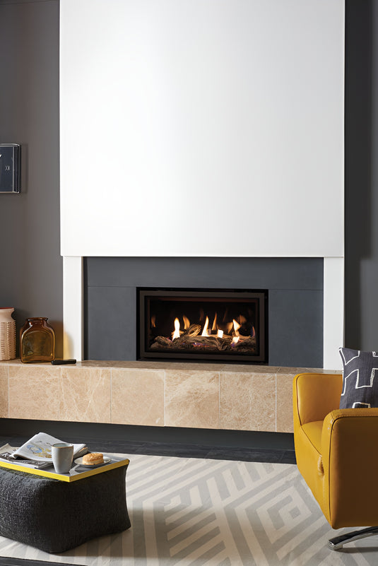 Gazco Studio 1 Gas Fire - Conventional Flue - Glass Fronted - Black