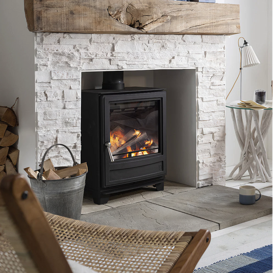 Arada Ecoburn 5 Widescreen Wood Stove - Black