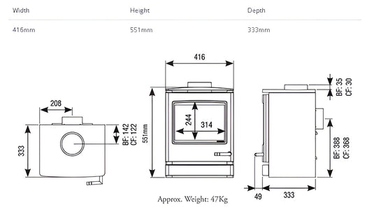 Gazco CL5 Gas Stove - Black