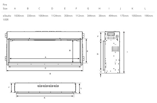 Gazco eStudio 105R Inset Electric Fire