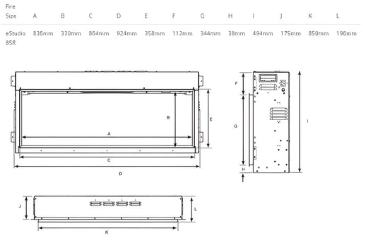 Gazco eStudio 85R Inset Electric Fire