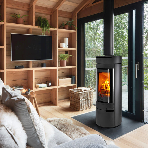 Load image into Gallery viewer, Hunter Halo Radial Wood Stove - Black
