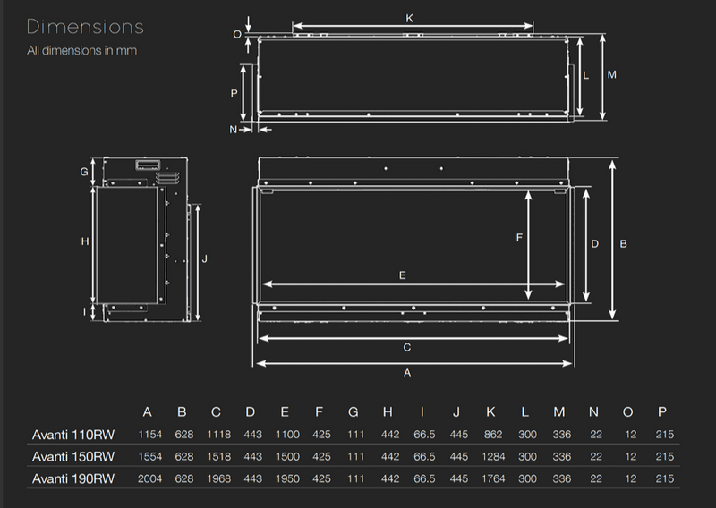 Load image into Gallery viewer, Onyx Avanti 190RW Luxury Logspace Inset Electric Fire
