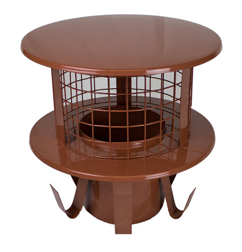 Flue Liner - Pot Hanging Cowl With Mesh - Round - Strap Fix - Terracotta