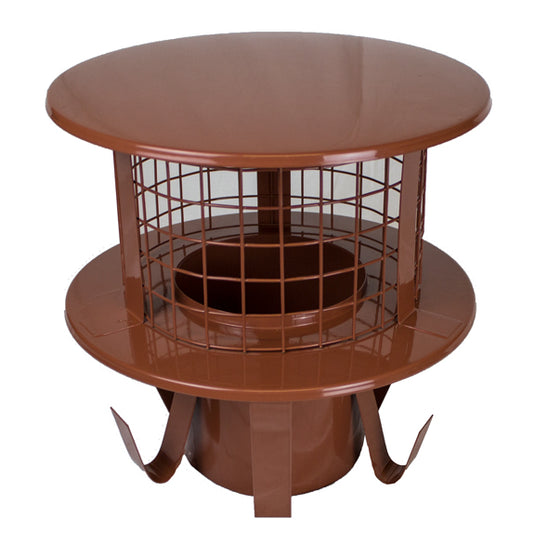 Flue Liner - Pot Hanging Cowl With Mesh - Round - Strap Fix - Terracotta