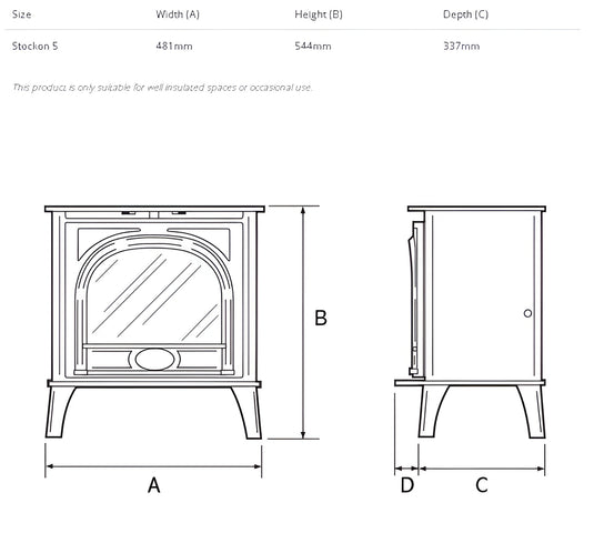 Gazco Stockton 5 Electric Stove - Black